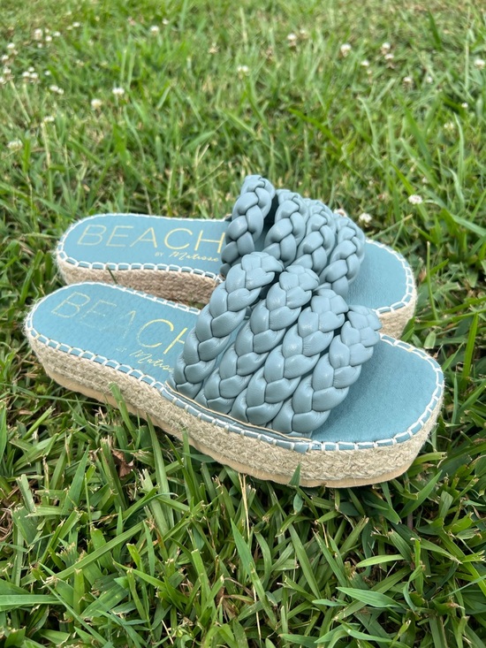 Beach By Matisse Shoes - Beach by Matisse Teal Blue Braided Platform Sandals Size 9M